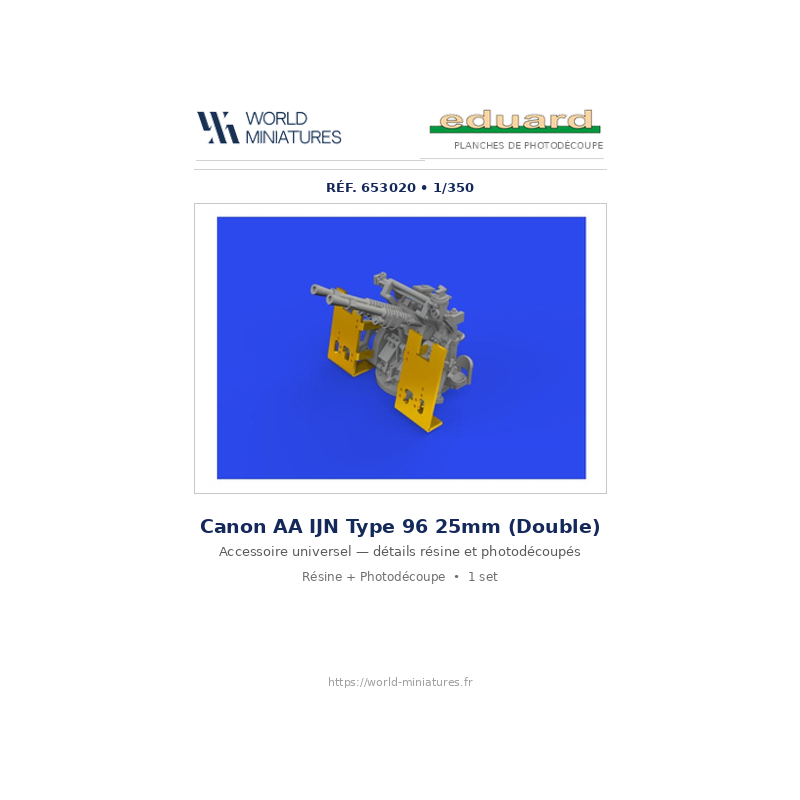 Eduard 653020 – IJN Type 96 25mm AA Gun Double 1/350