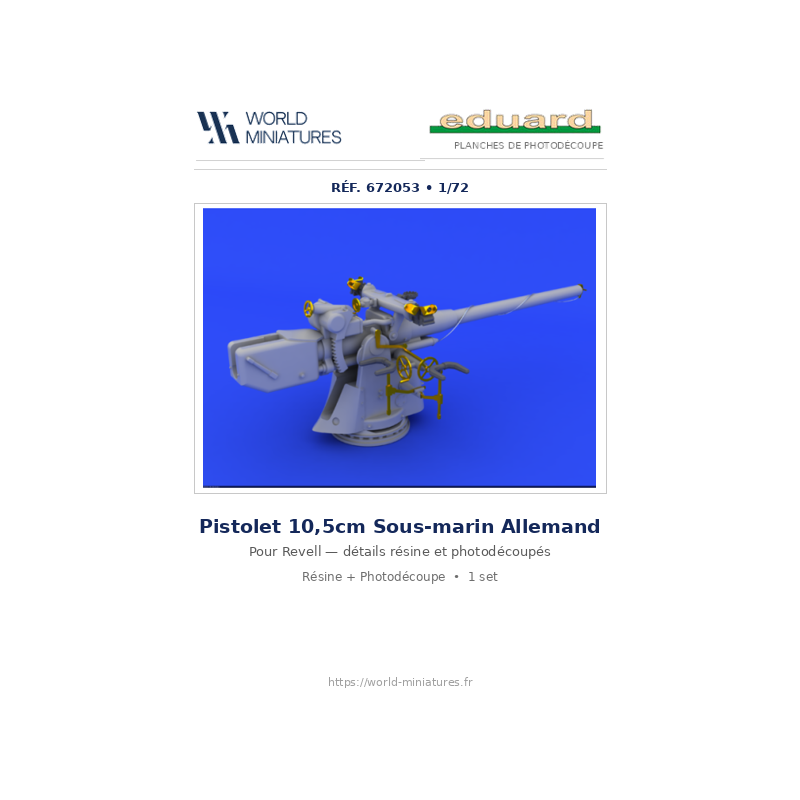 Eduard 672053 – Pistolet 10.5 cm sous-marin allemand 1/72 (Revell)