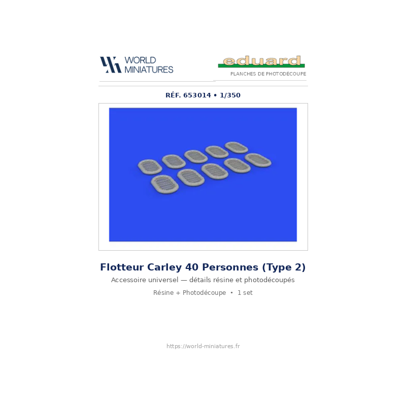 Eduard 653014 – Flotteur Carley pour 40 personnes – Type 2 1/350