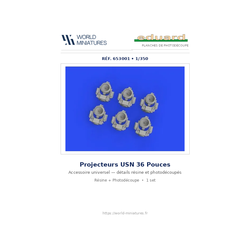 Eduard 653001 – Projecteurs USN 36 pouces 1/350