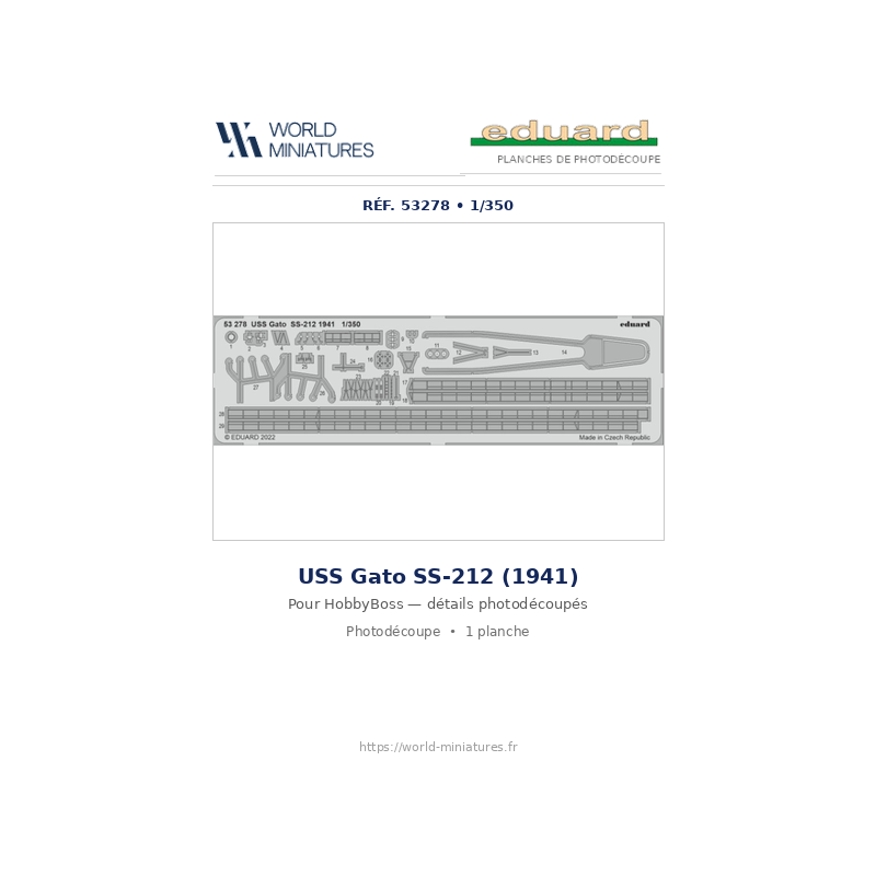 Eduard 53278 – USS Gato SS-212 (1941) 1/350 (HobbyBoss)