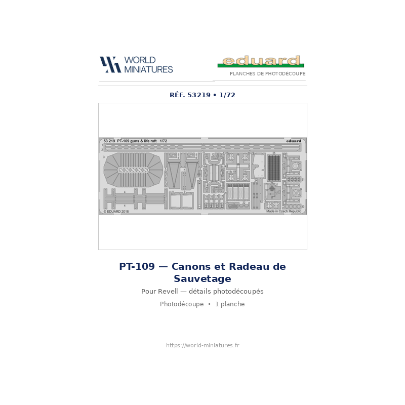 Eduard 53219 – PT-109 – Canons et radeau de sauvetage 1/72 (Revell)