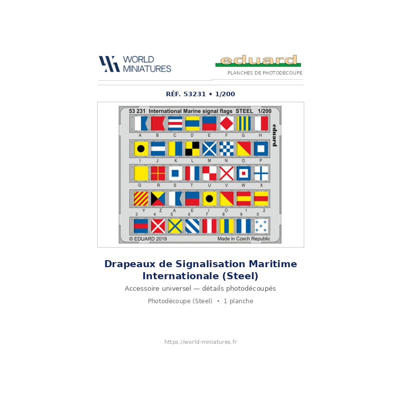 Eduard 53231 – Drapeaux de signalisation maritime internationale – Acier 1/200