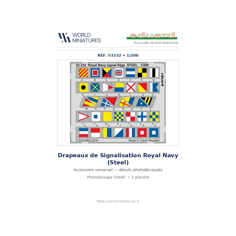 Eduard 53232 – Drapeaux de signalisation Royal Navy – Acier 1/200