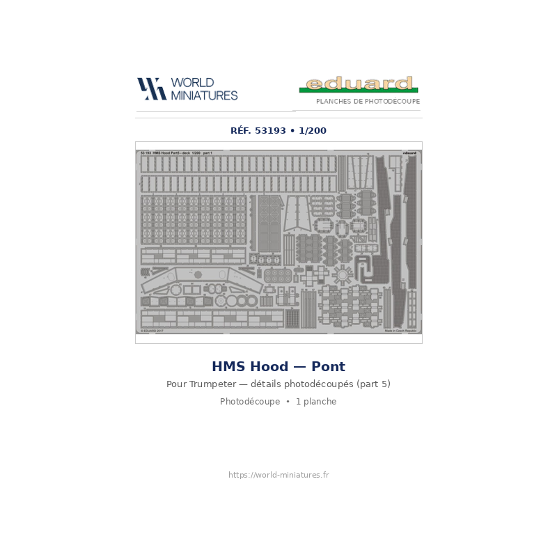 Eduard 53193 – HMS Hood Pt.5 – Pont 1/200 (Trumpeter)