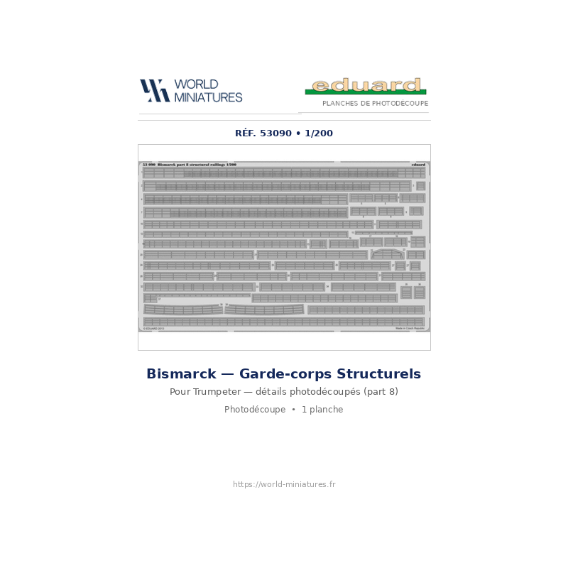 Eduard 53090 – Bismarck Part 8 – Structural Railings (Trumpeter) – 1/200