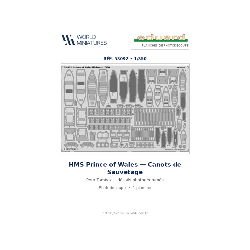 Eduard 53092 – HMS Prince of Wales – Lifeboats (Tamiya) – 1/350