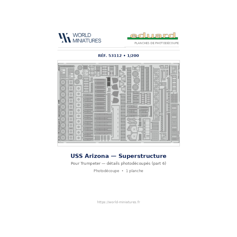 Eduard 53112 – USS Arizona – Superstructure (Trumpeter) – 1/200