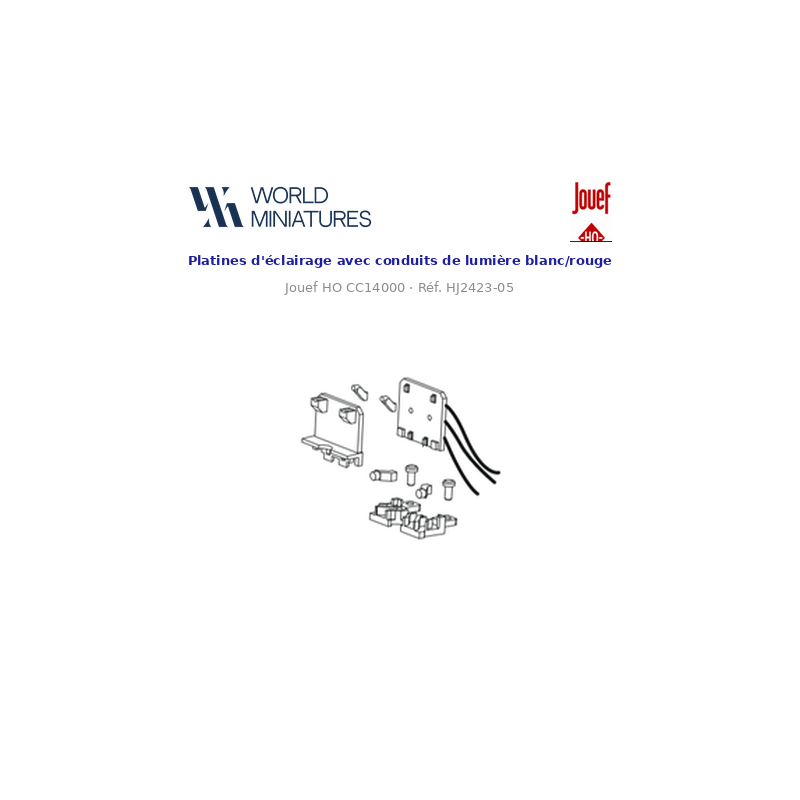Jouef HO CC14000 – HJ2423-05 – Platines d'éclairage avec conduits de lumière blanc/rouge