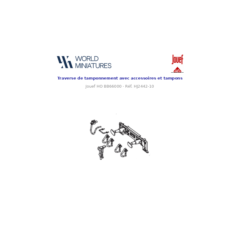 Jouef HO BB66000 – HJ2442-10 – Traverse de tamponnement avec accessoires et tampons
