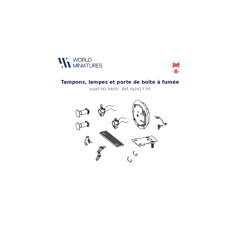 Jouef HO 040D– HJ2417-05 – Tampons, lampes et porte de boîte à fumée