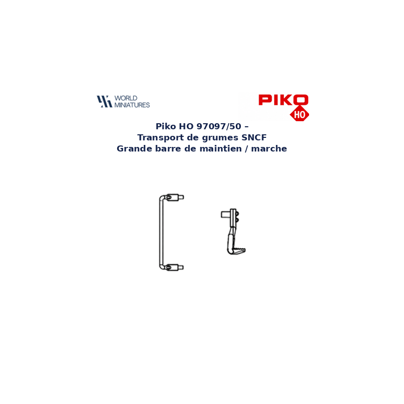 Piko HO 97097/50 – Transport de grumes SNCF Grande barre de maintien / marche