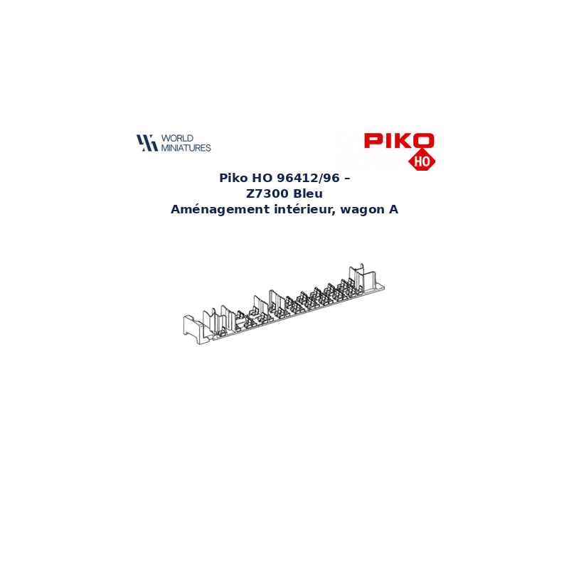 Piko HO 96412/96 – Z7300 Bleu Aménagement intérieur, wagon A