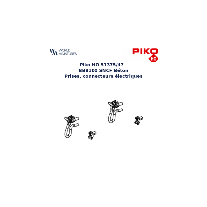 Piko HO 51375/47 – BB8100 SNCF Béton Prises, connecteurs électriques