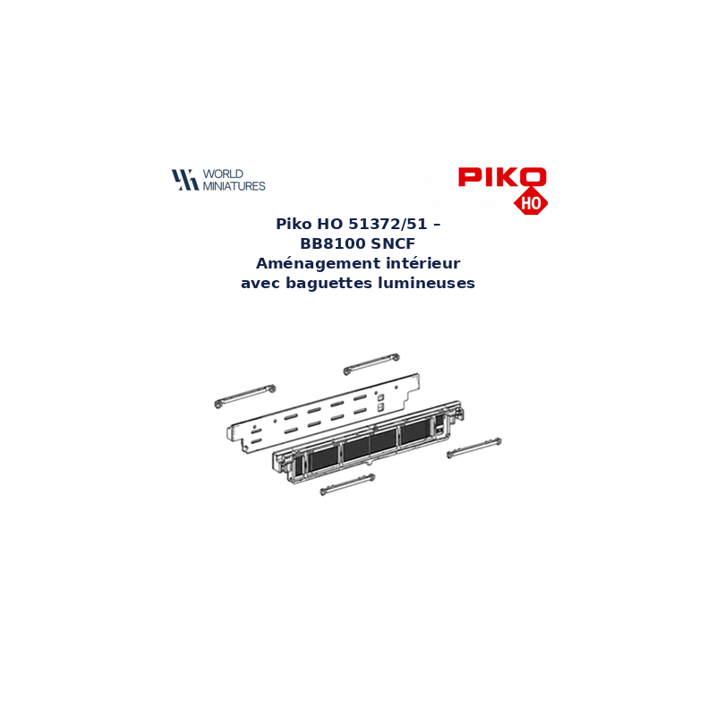 Piko HO 51372/51 – BB8100 SNCF Aménagement intérieur avec baguettes lumineuses