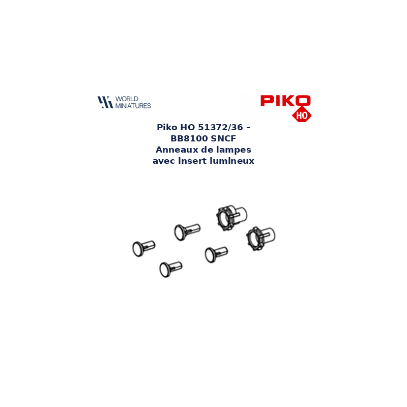 Piko HO 51372/36 – BB8100 SNCF Anneaux de lampes avec insert lumineux