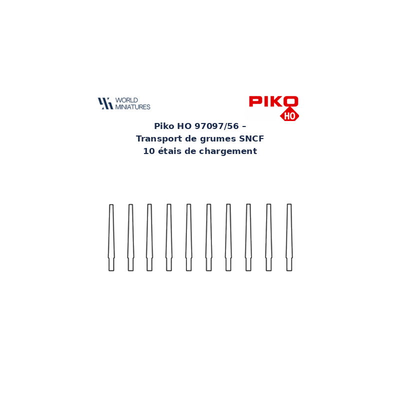 Piko HO 97097/56 – Transport de grumes SNCF 10 étais de chargement