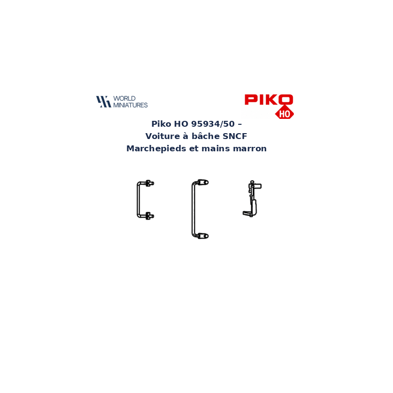 Piko HO 95934/50 – Voiture à bâche SNCF Marchepieds et mains marron