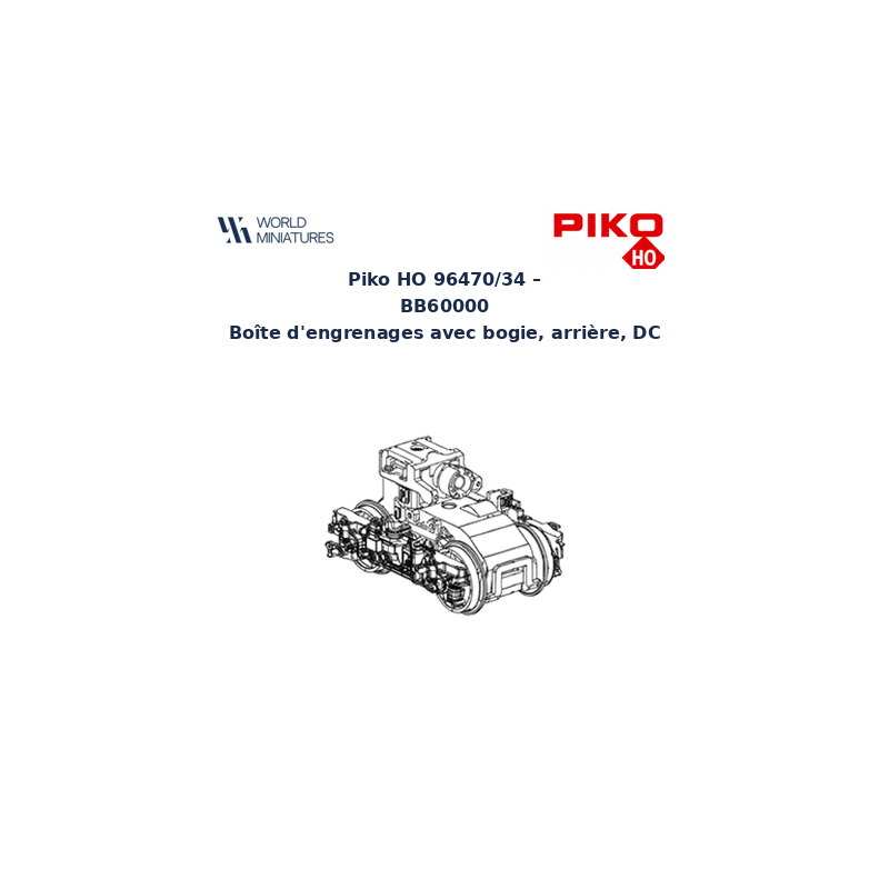 Piko HO 96470/34 – BB60000 Boîte d’engrenages avec bogie, arrière, DC