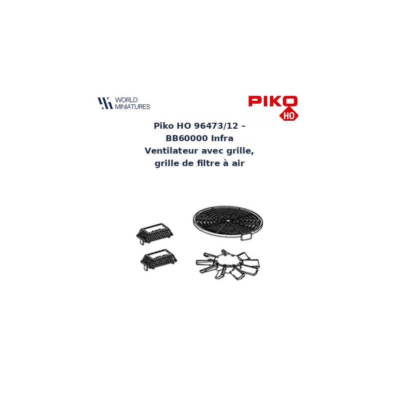 Piko HO 96473/12 – BB60000 Infra Ventilateur avec grille, grille de filtre à air