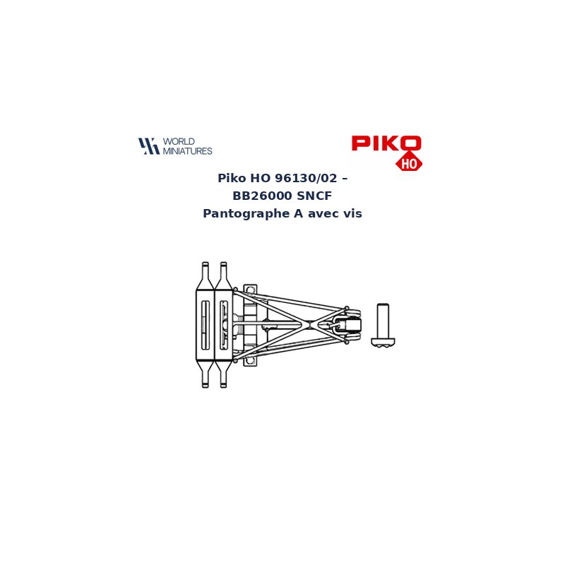 Piko HO 96130/02 – BB26000 SNCF Pantographe A avec vis