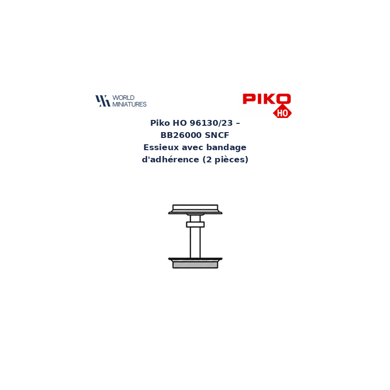 Piko HO 96130/23 – BB26000 SNCF Essieux avec bandage d’adhérence (2 pièces)