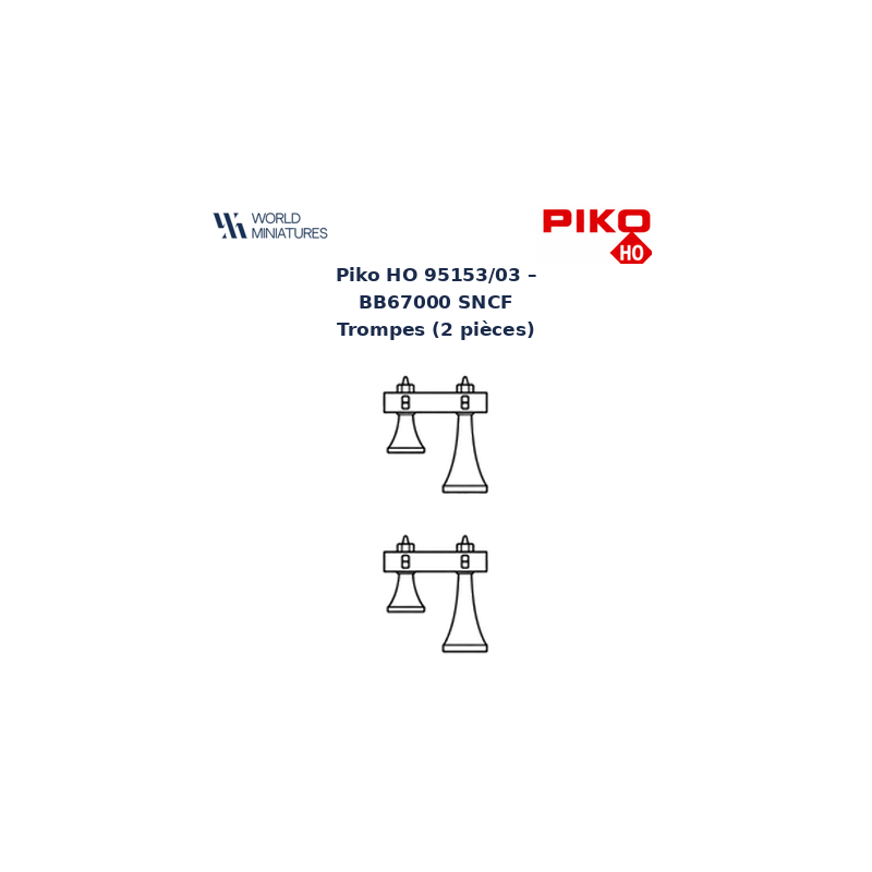 Piko HO 95153/03 – BB67000 SNCF trompes (2 pièces)