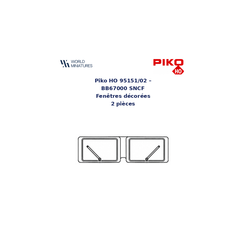 Piko HO 95151/02 – BB67000 SNCF Fenêtres décorées