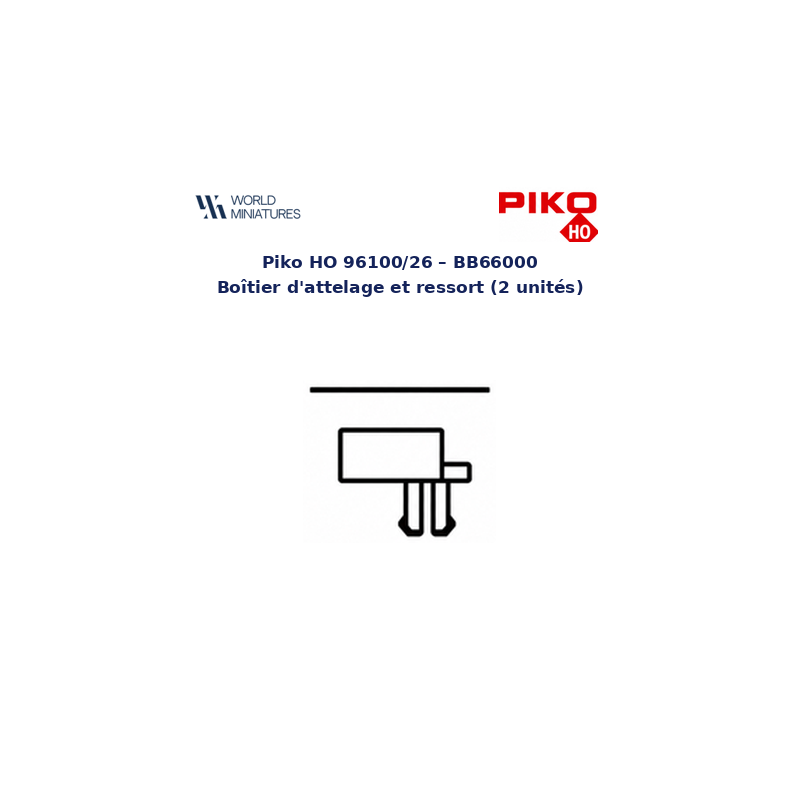 Piko HO 96100/26 – BB66000 Boîtier d’attelage et ressort (2 unités)