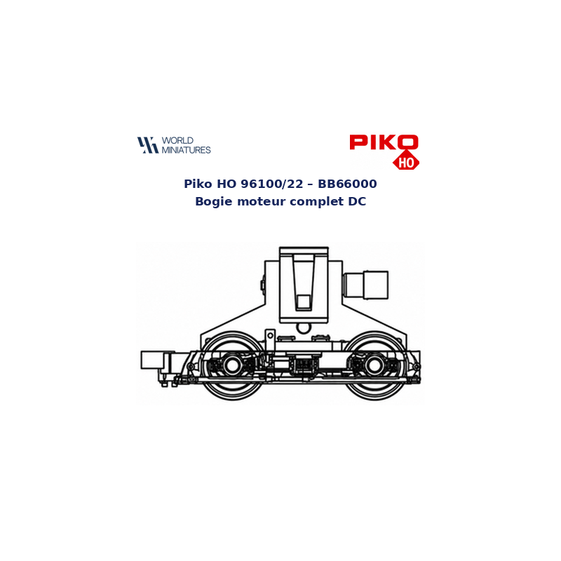 Piko HO 96100/22 – BB66000 Bogie moteur complet DC