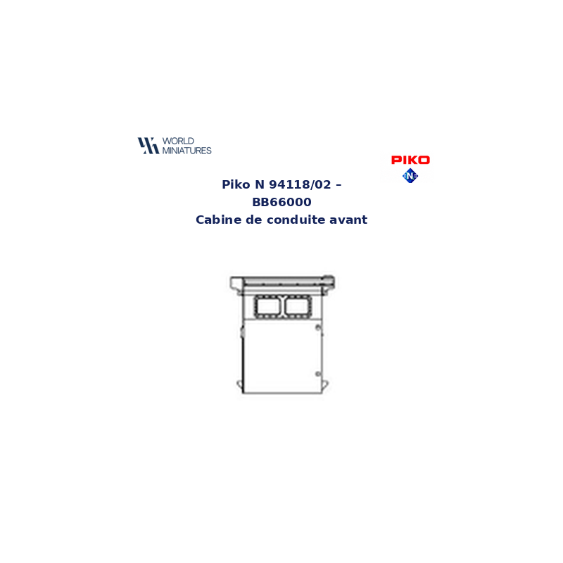 Piko N 94118/02 – BB66000 Cabine de conduite, avant