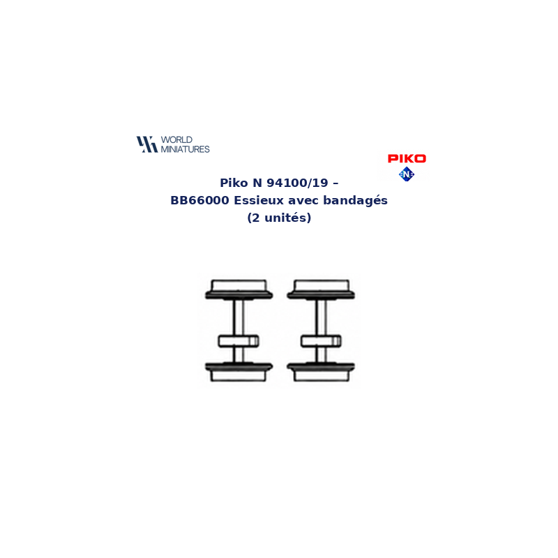 Piko N 94100/19 – BB66000 Essieux avec bandagés (2 unités)