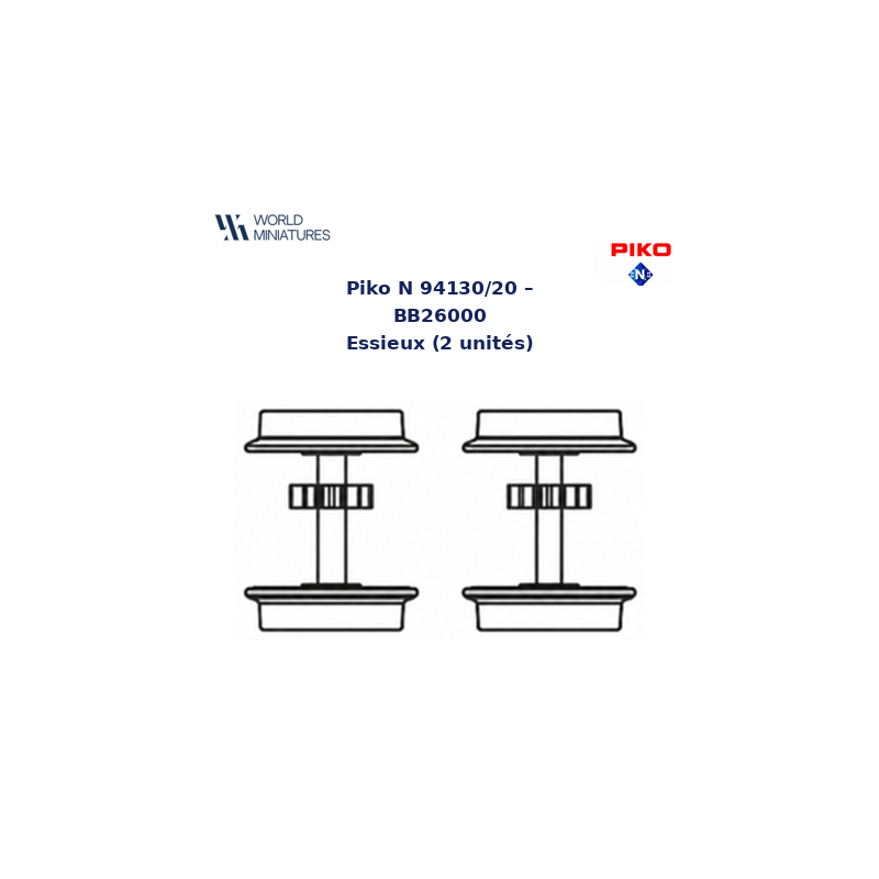 Piko N 94130/20 – BB26000 Essieux (2 unités)