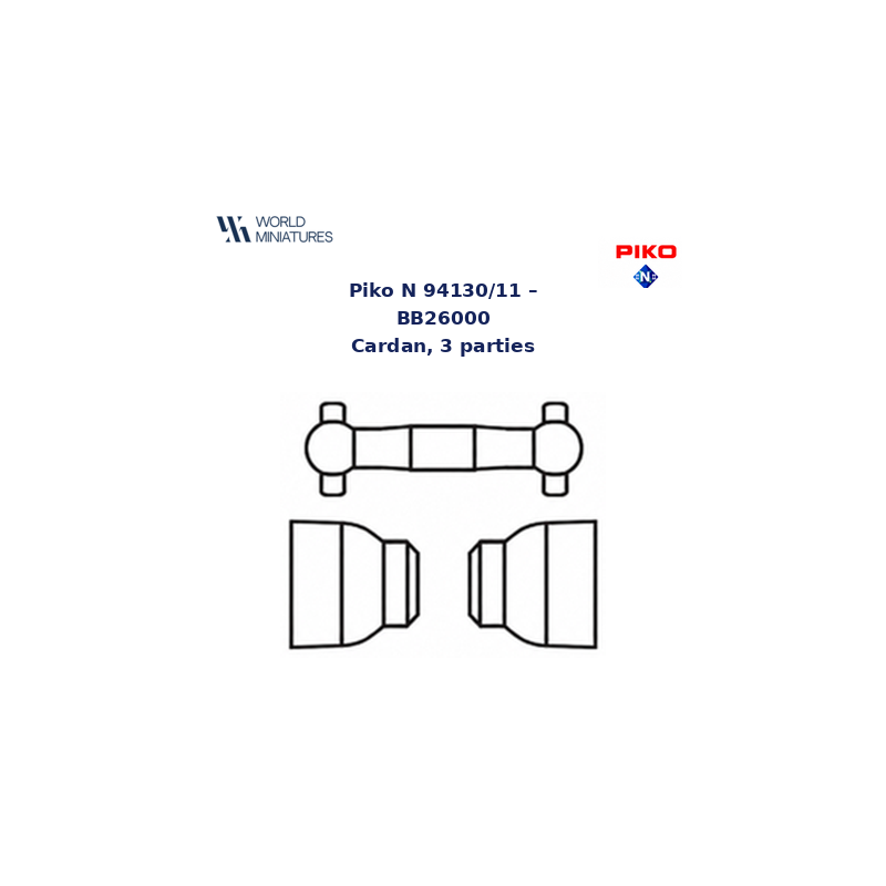 Piko N 94130/11 – BB26000 Cardan, 3 parties