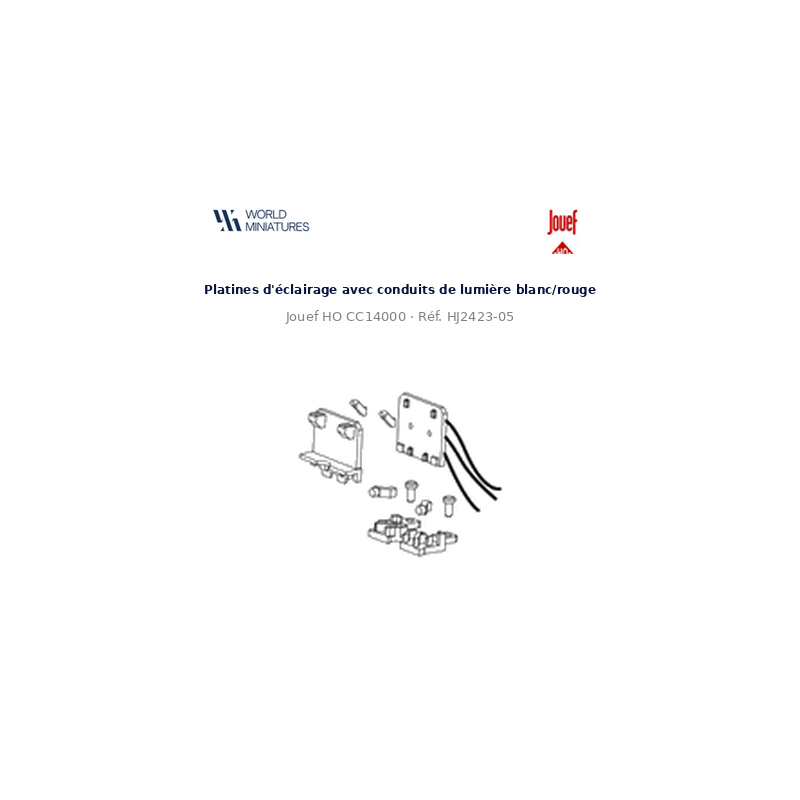 Jouef HO CC14000 – HJ2423-05 – Platines d'éclairage avec conduits de lumière blanc/rouge