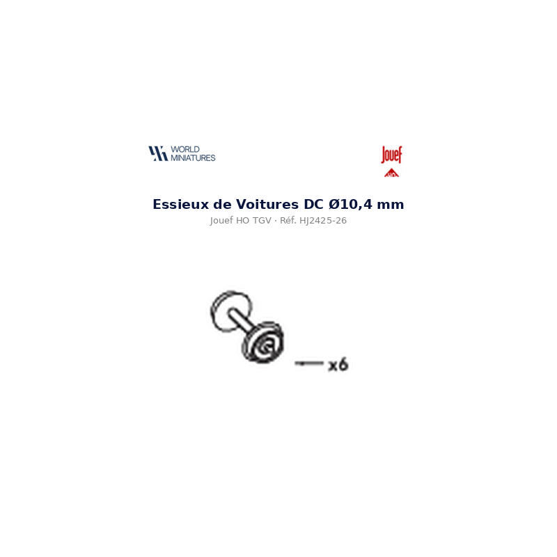 Jouef HO TGV – HJ2425-26 – Essieux de Voitures DC Ø10,4 mm