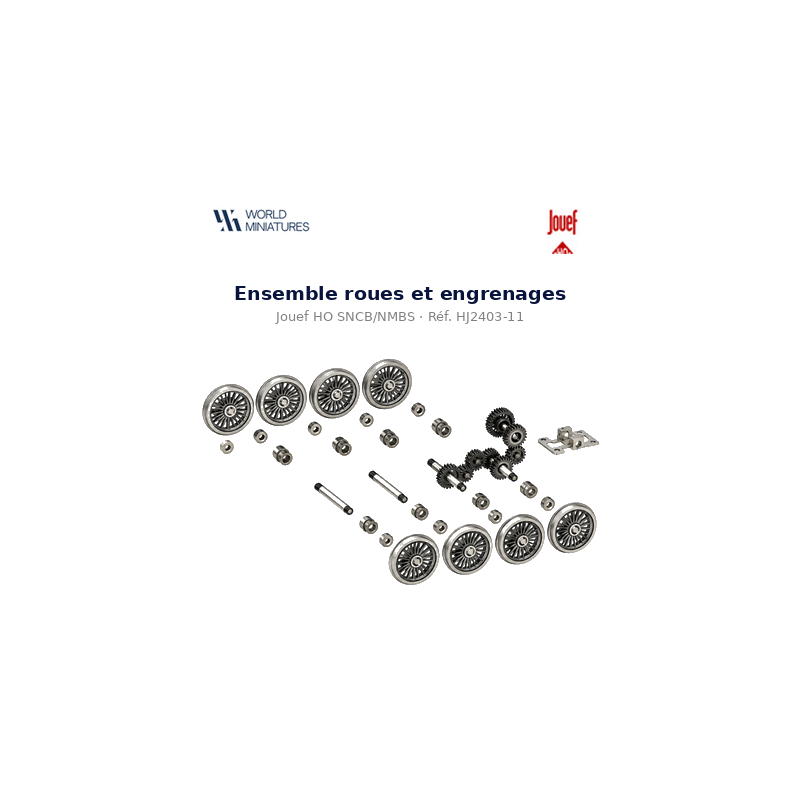 Jouef HO SNCB/NMBS – HJ2403‑11 – Ensemble roues et engrenages