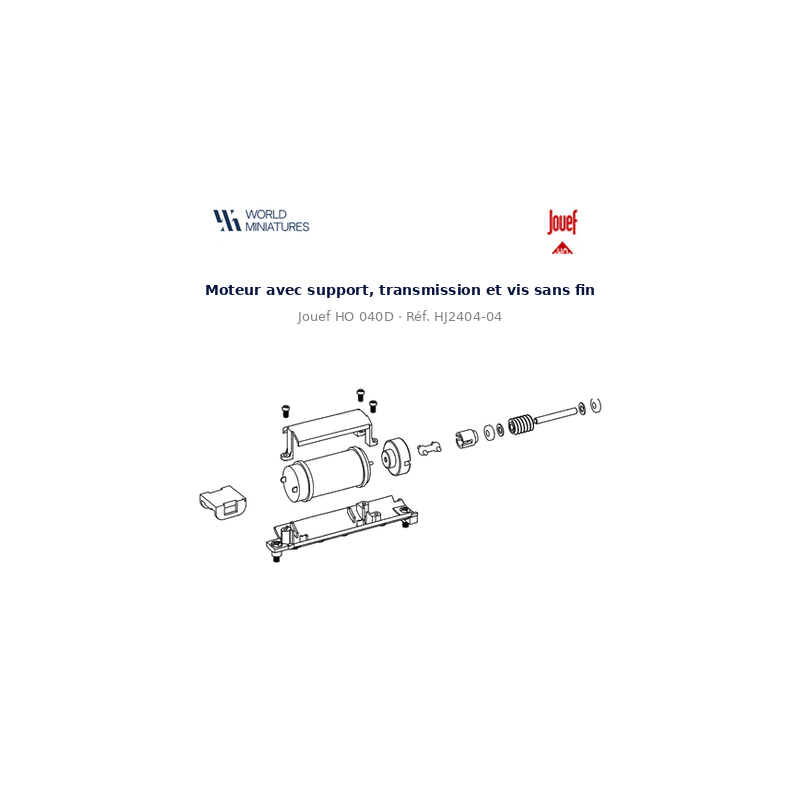 Jouef HO 040D – HJ2404‑04 – Moteur avec support, transmission and vis sans fin