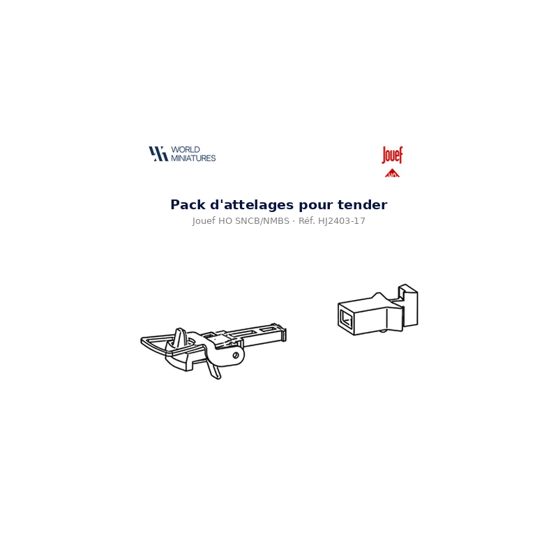 Jouef HO SNCB/NMBS – HJ2403‑17 – Pack d’attelages pour tender