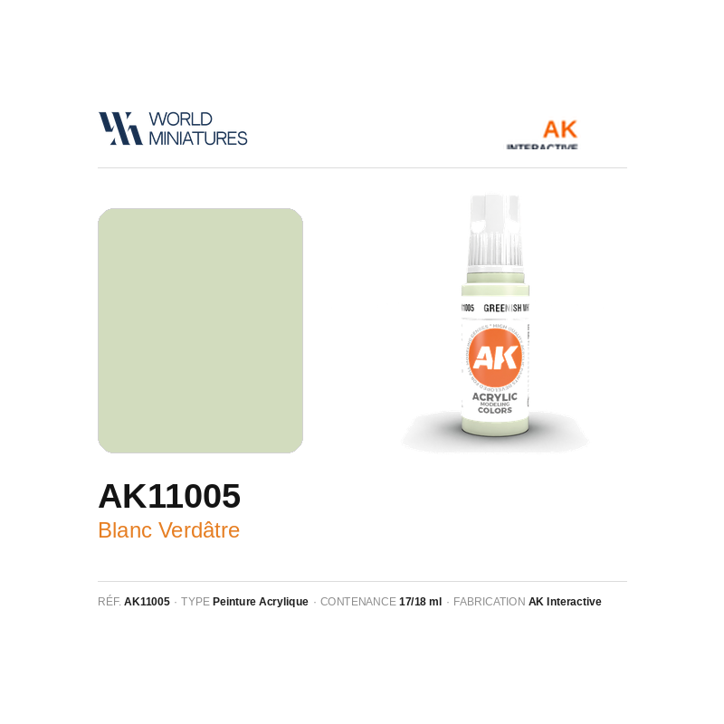 AK Interactive AK11005 – Peinture Acrylique Vert-Blanc – 17 ml
