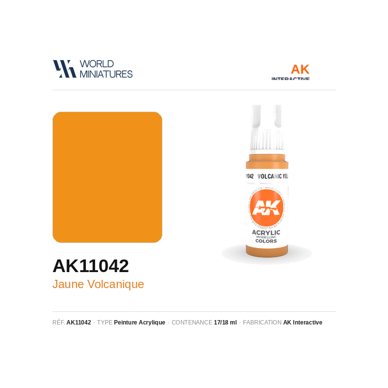 AK Interactive AK11042 – Peinture Acrylique Jaune Volcanique (17 ml)