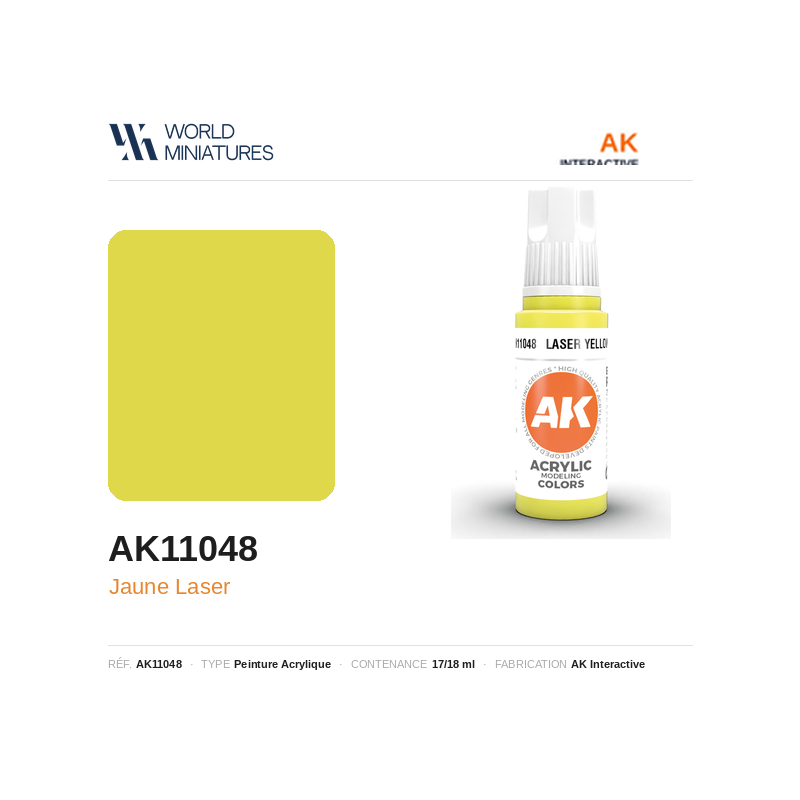AK Interactive AK11048 – Peinture Acrylique Jaune Laser (17 ml)