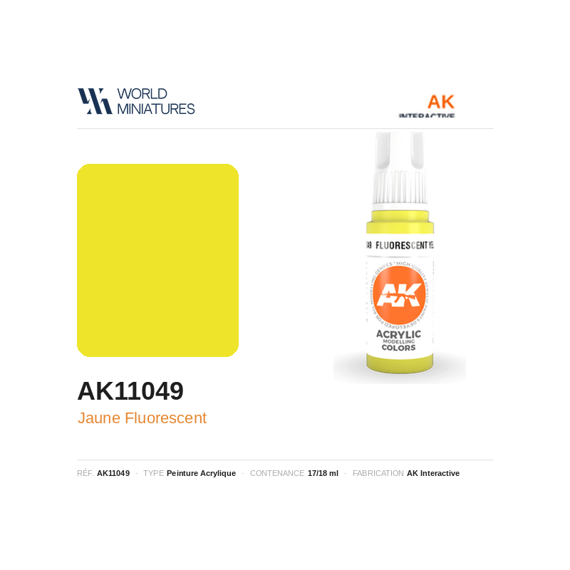 AK Interactive AK11049 – Peinture Acrylique Jaune Fluorescent (17 ml)