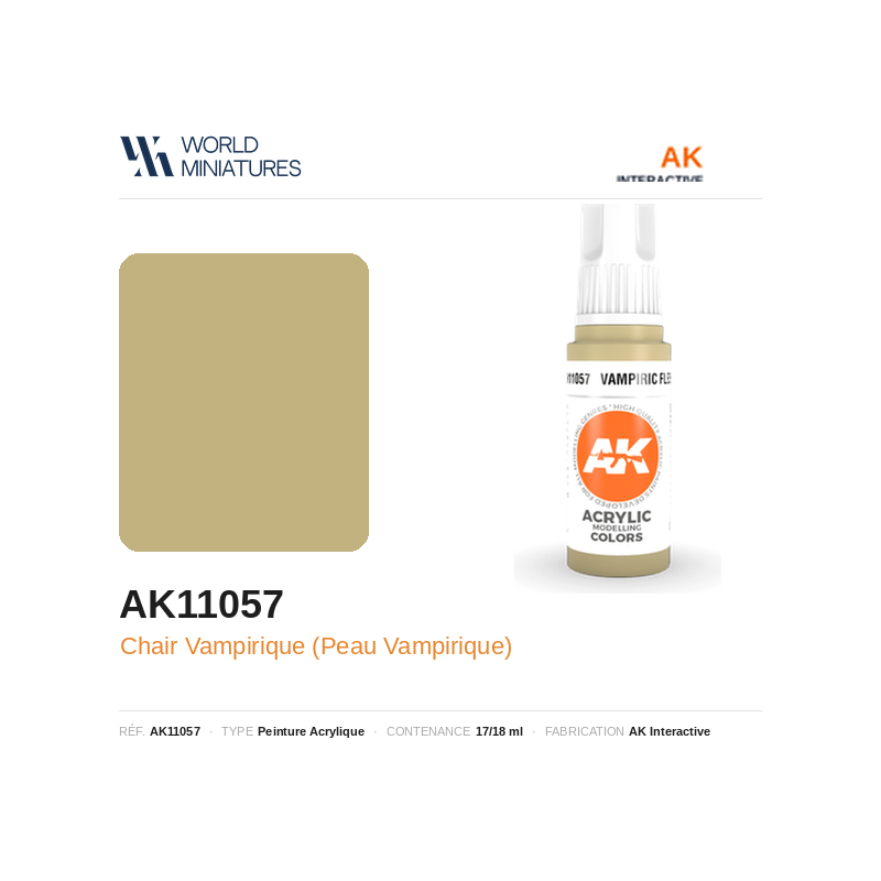 AK Interactive AK11057 – Peinture Acrylique Chair Vampirique (Peau Vampirique) – 17 ml