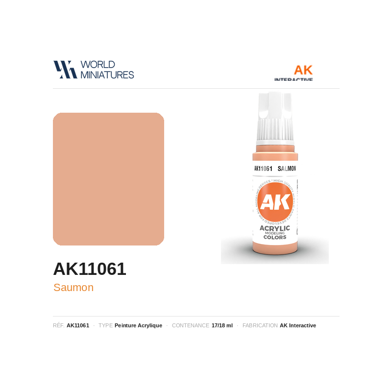 AK Interactive AK11061 – Peinture Acrylique Saumon  – 17 ml