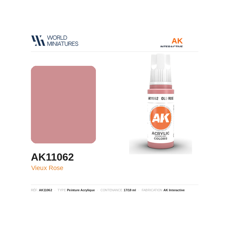AK Interactive AK11062 – Peinture Acrylique Vieux Rose – 17 ml