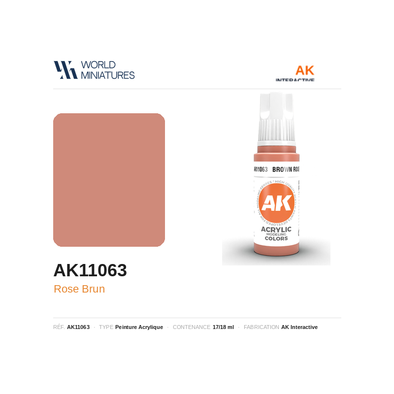 AK Interactive AK11063 – Peinture Acrylique Rose Marron – 17 ml