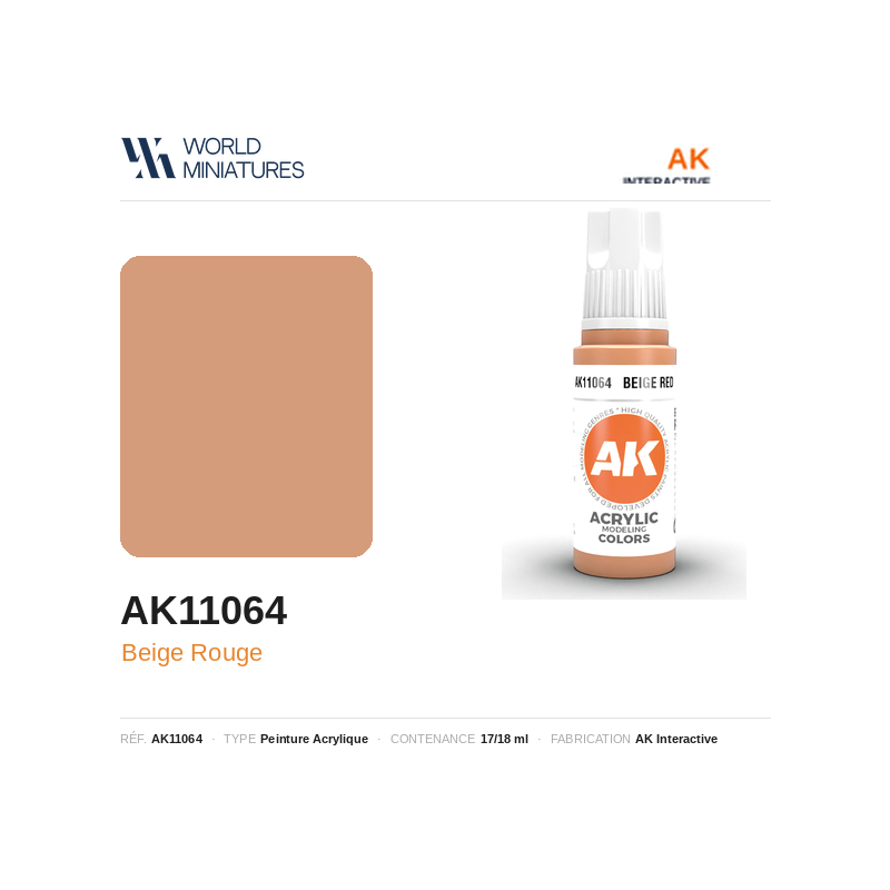 AK Interactive AK11064 – Peinture Acrylique Beige Rouge – 17 ml