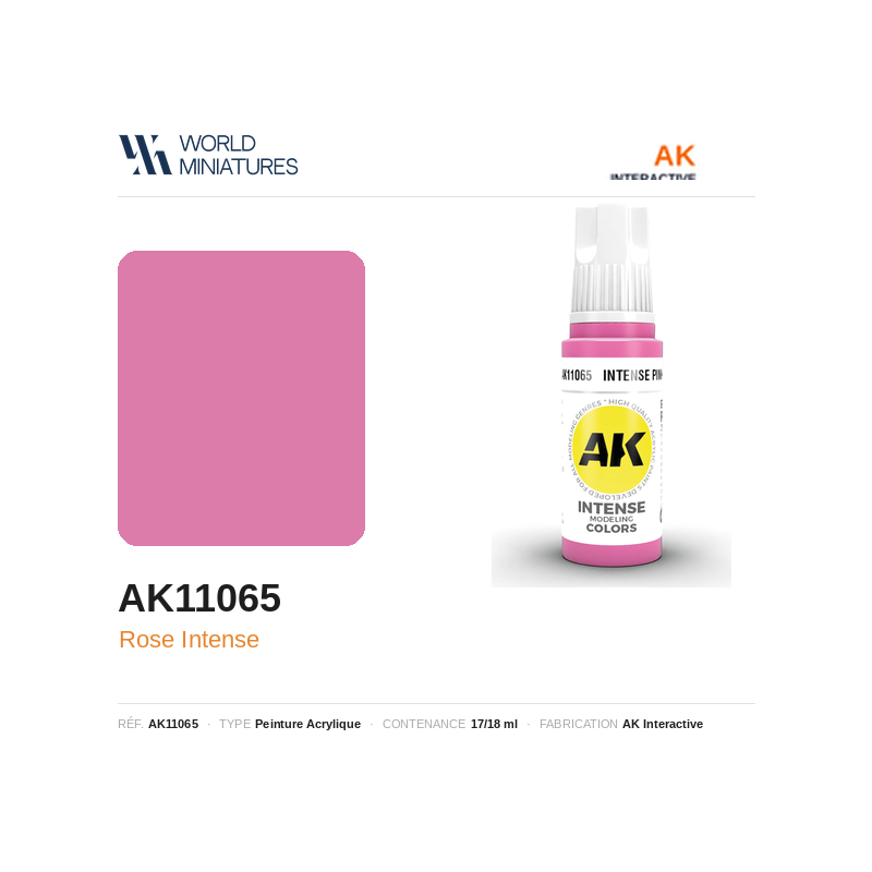 AK Interactive AK11065 – Peinture Acrylique Rose Intense – 17 ml