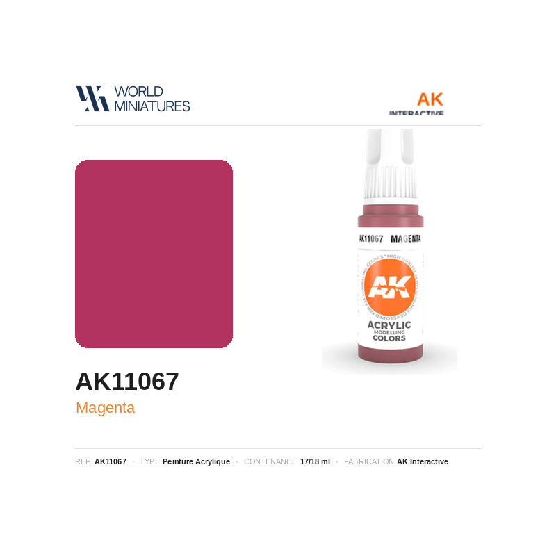 AK Interactive AK11067 – Peinture Acrylique Magenta (17 ml)